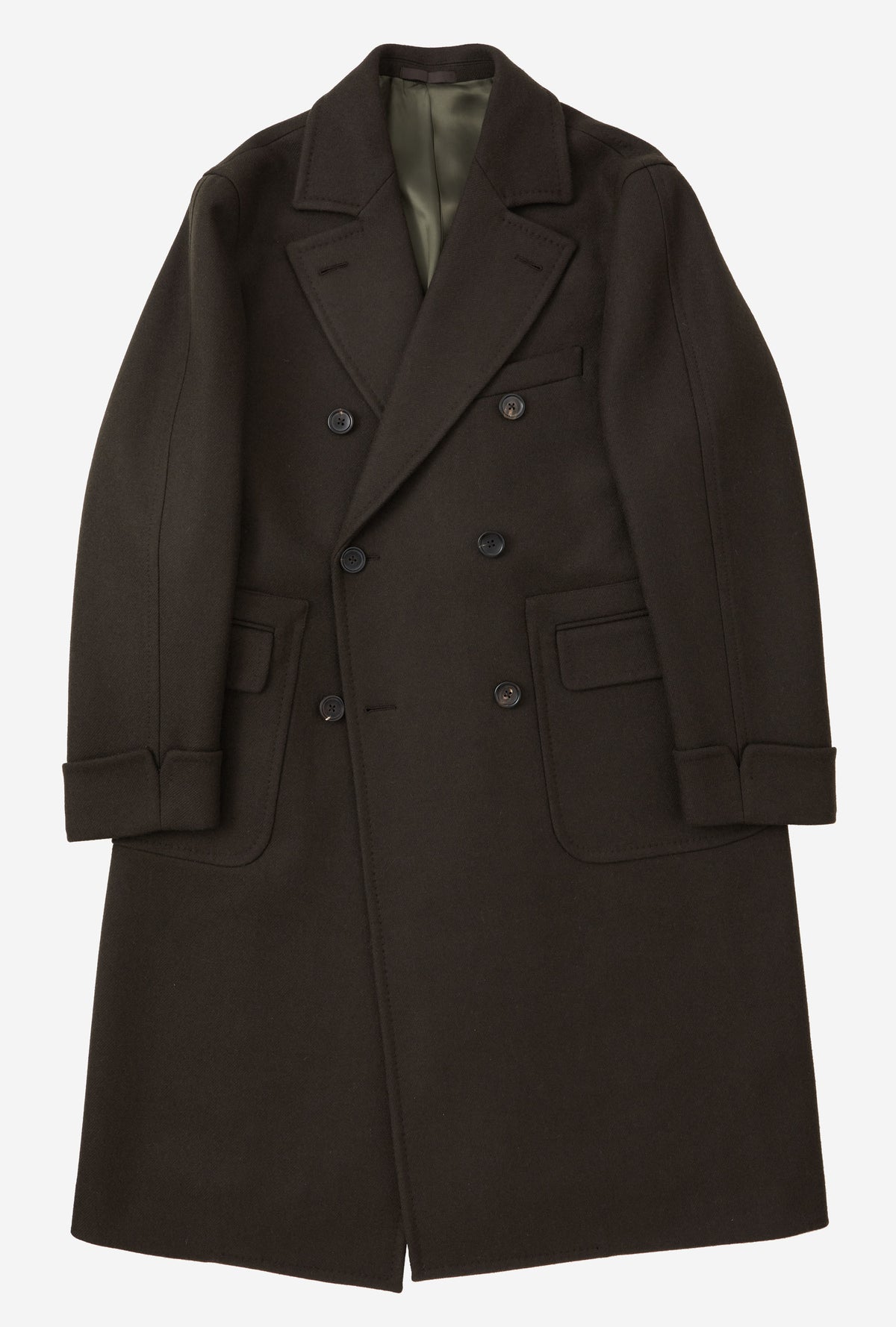 Double Breasted Martingala Coat Olive
