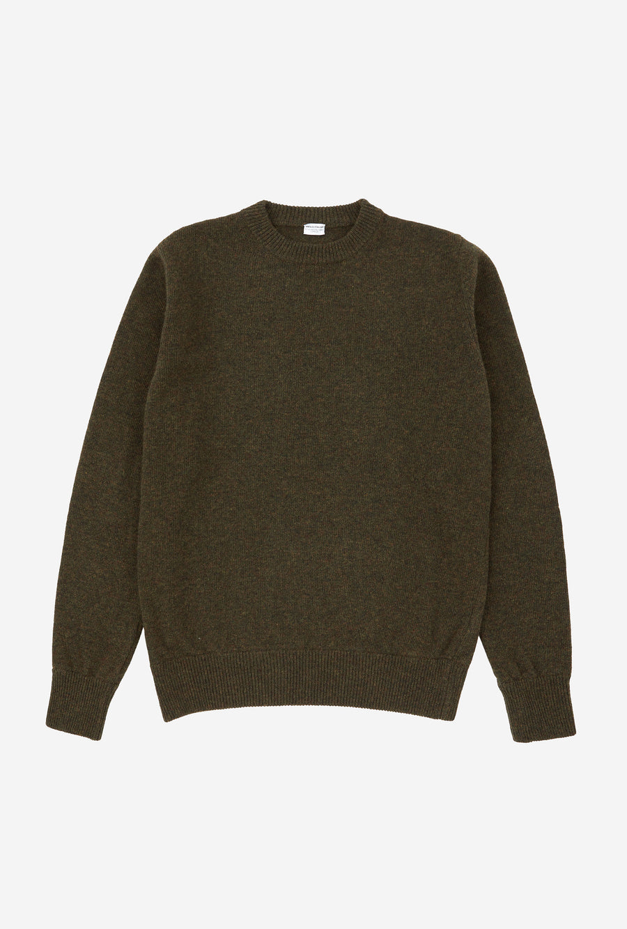 Crewneck Lambswool Shetland Blend Green Melange