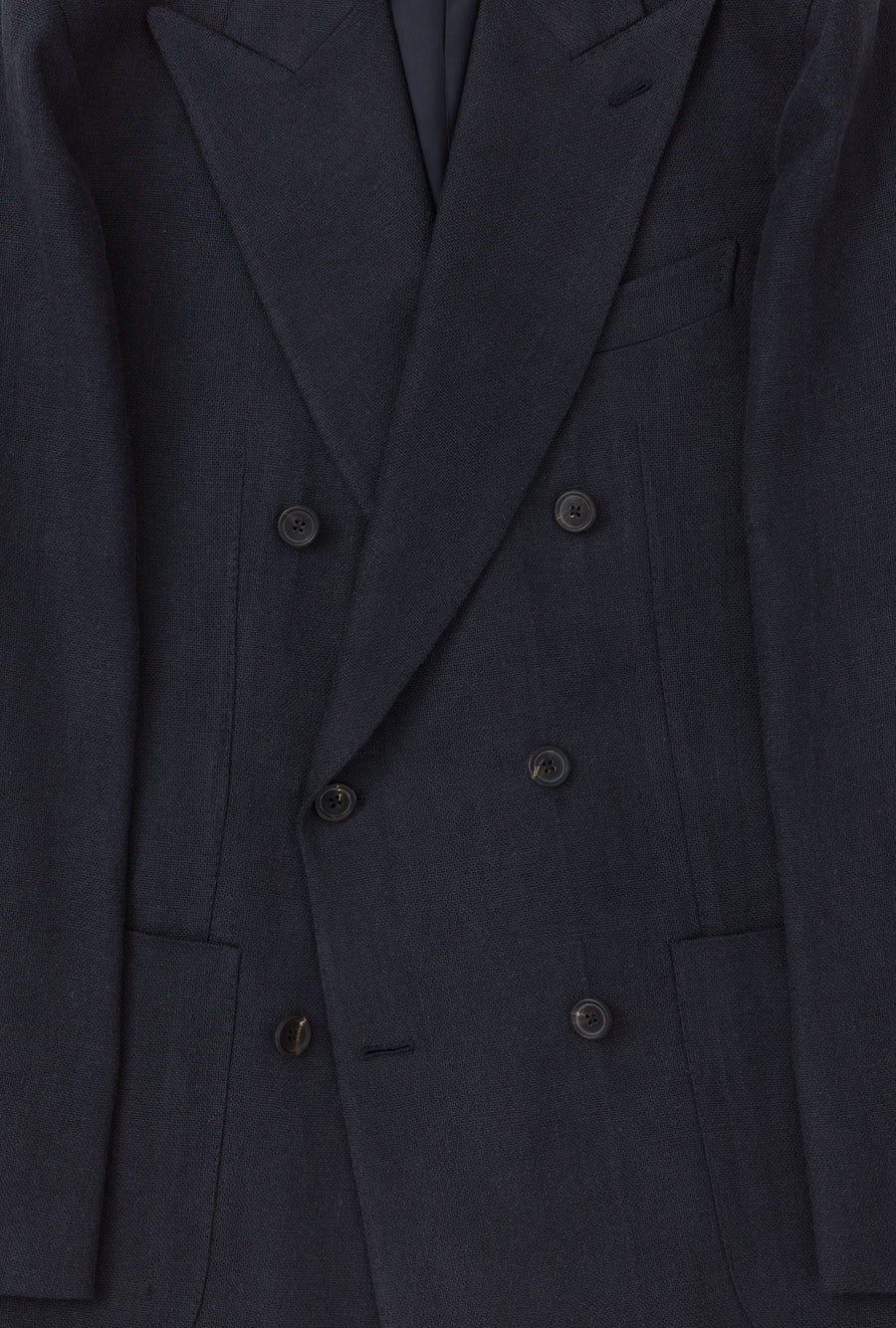 Sport Jacket Double Breasted Navy Linen Hopsack