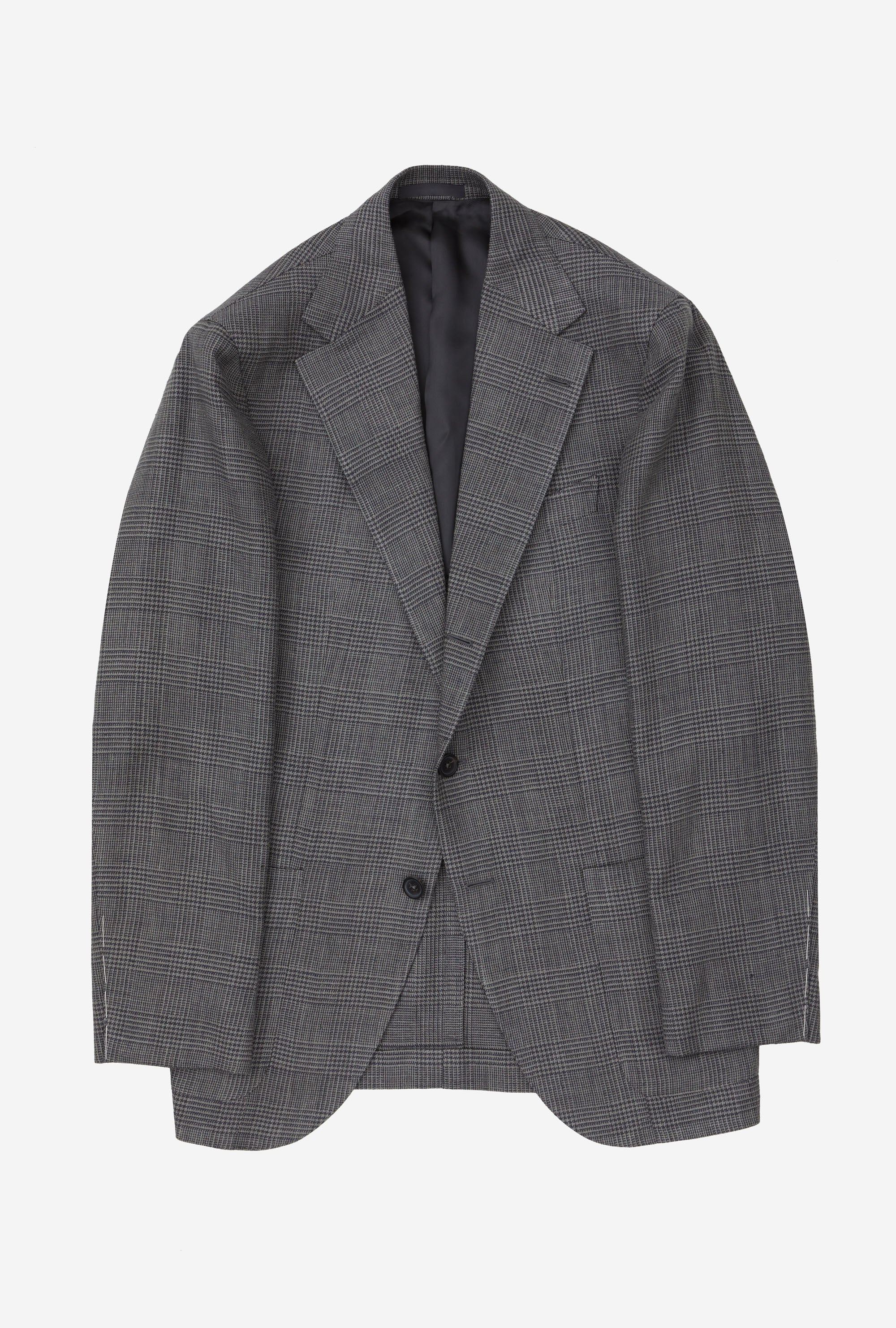 Sport Jacket Silk-Linen Grey Glen Plaid