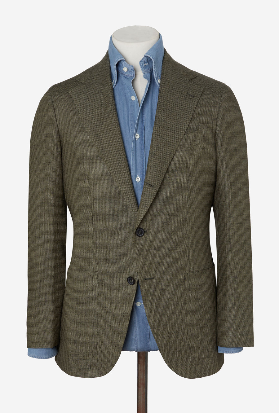 Sport Jacket Silk-Linen Sage Tickweave