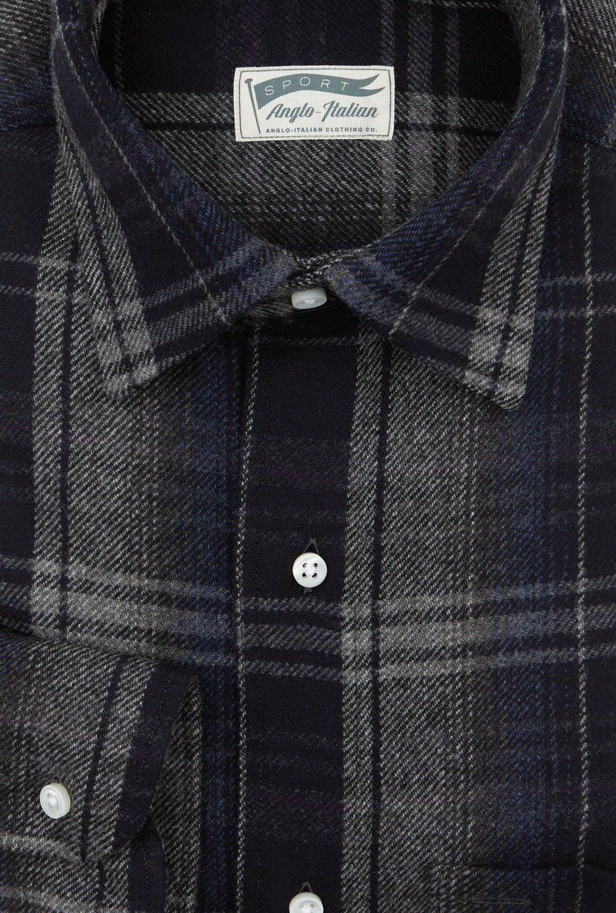 Mechanics Shirt Wool Black Grey Navy Check