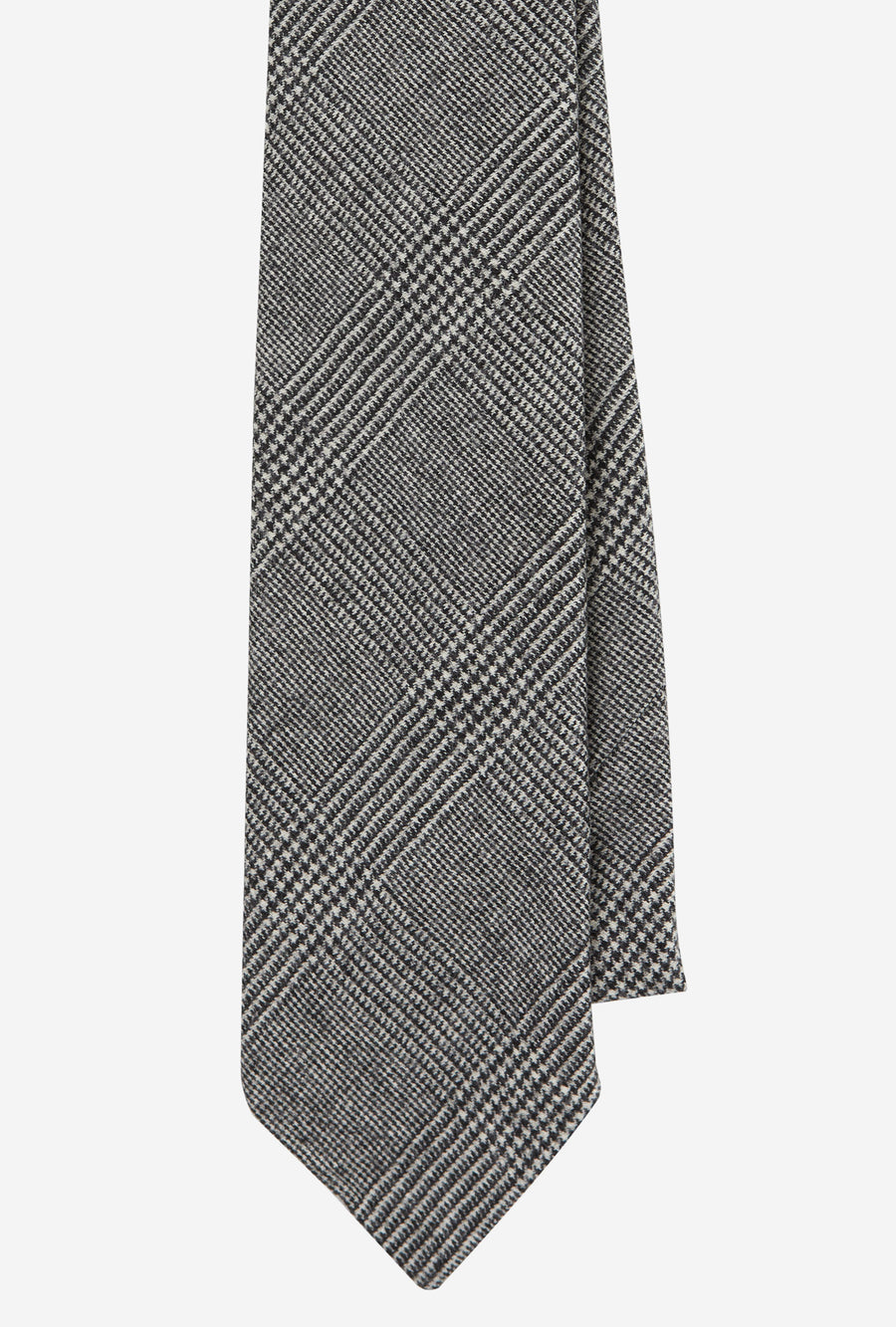 Tie Wool-Cashmere Grey Glen Plaid