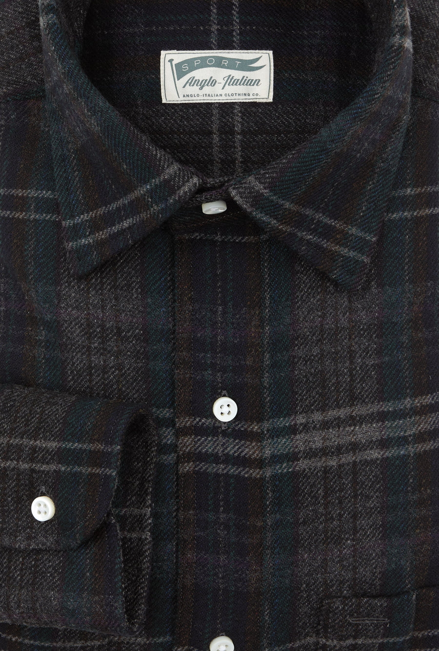 Mechanics Shirt Wool Charcoal Forest Rust Check