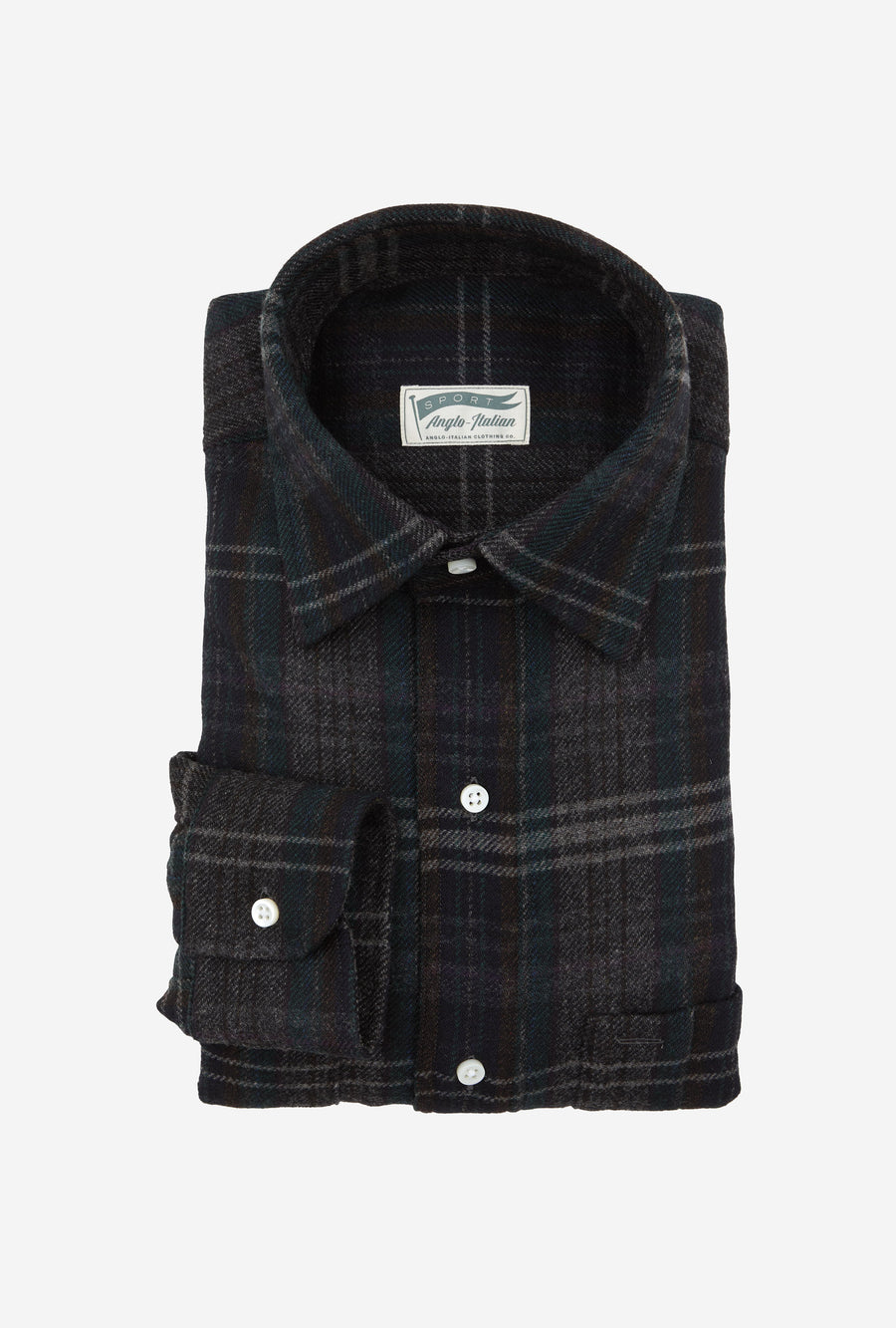 Mechanics Shirt Wool Charcoal Forest Rust Check