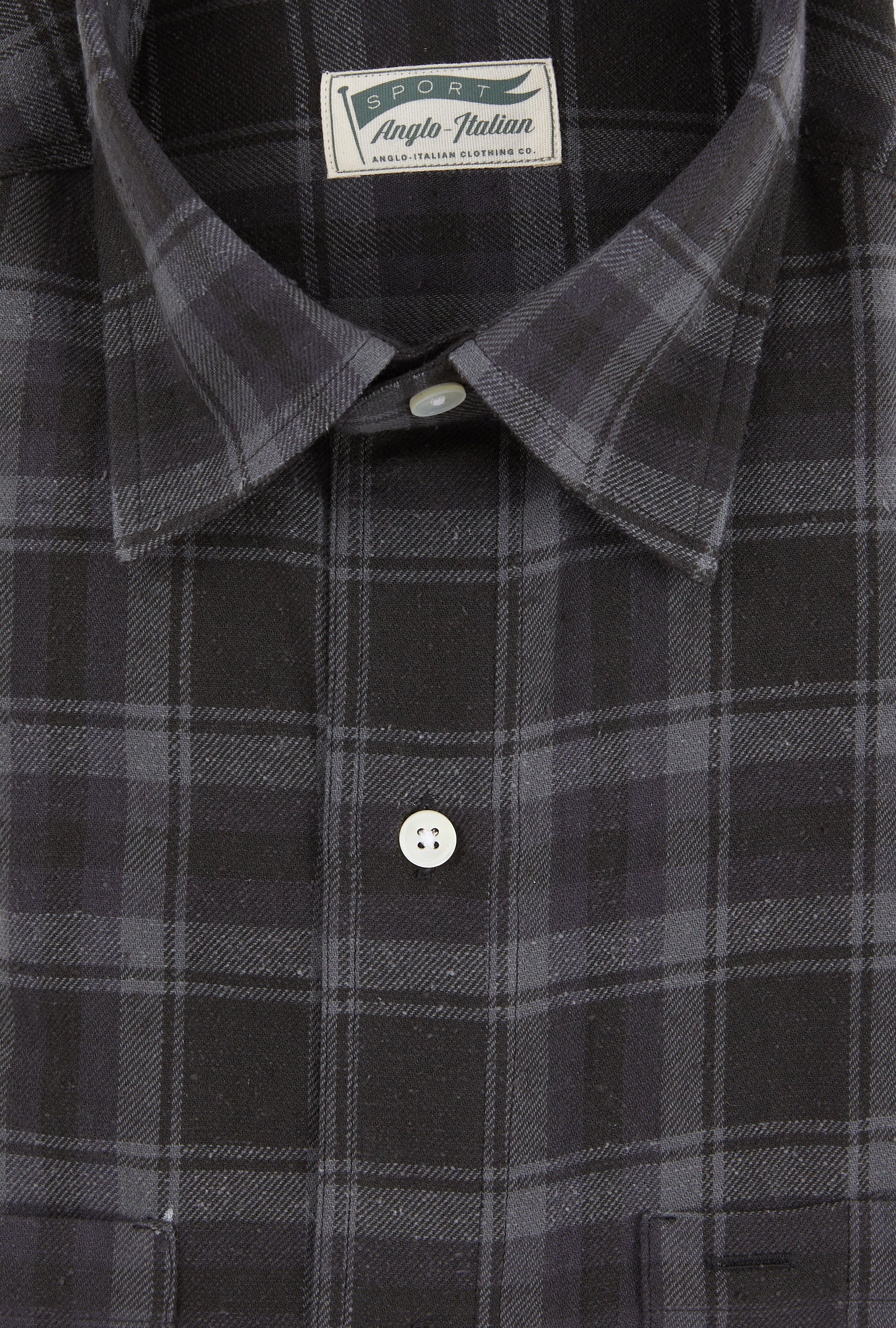 Mechanics Shirt Cotton Silk Charcoal Navy Black Check