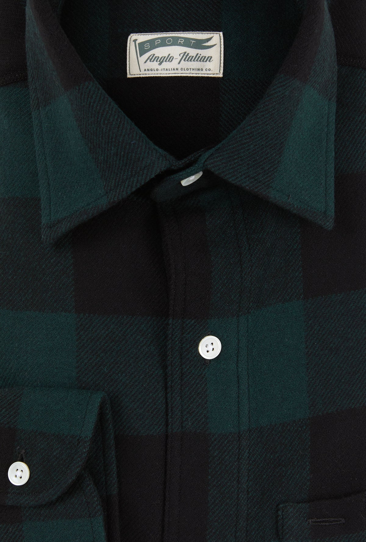 Mechanics Shirt Wool Green Buffalo Check