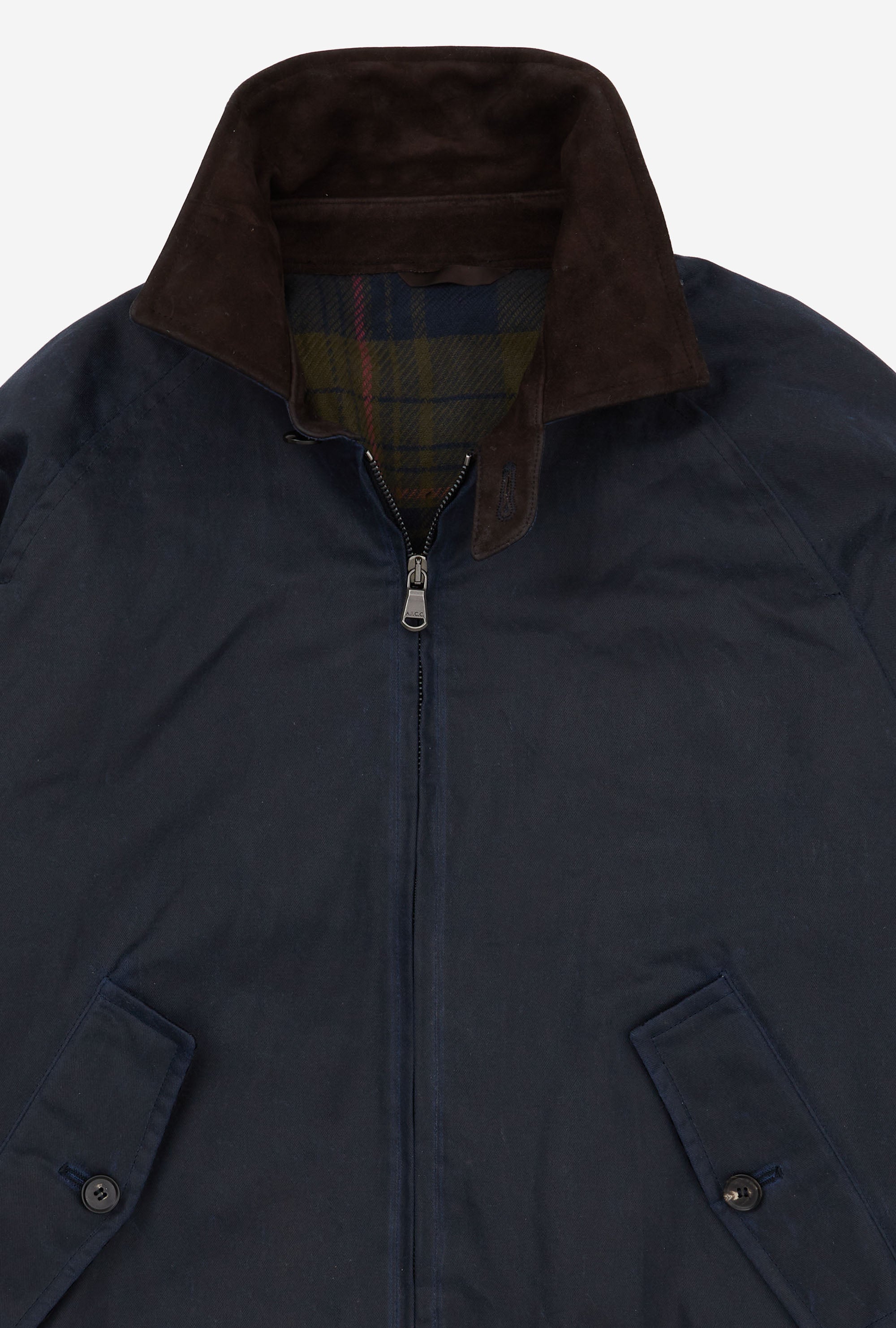 Bomber Jacket Waxed Cotton Navy
