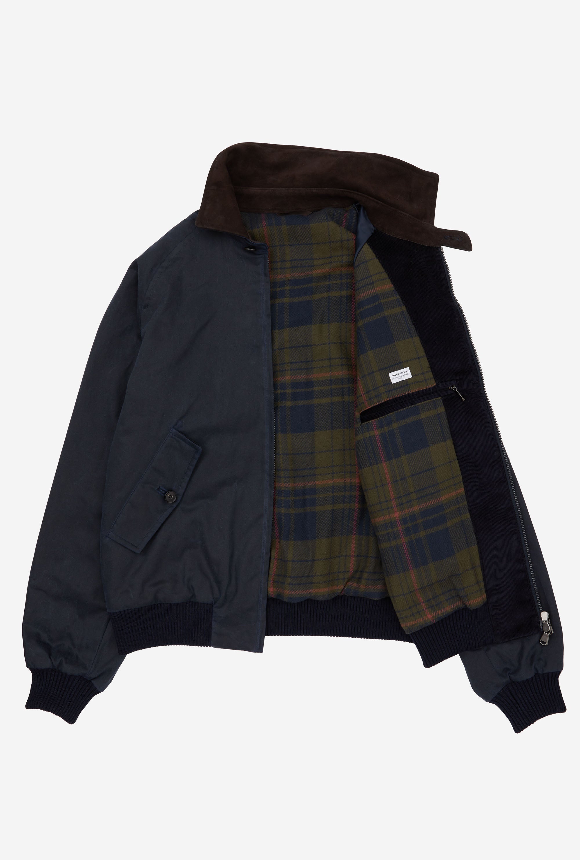 Bomber Jacket Waxed Cotton Navy