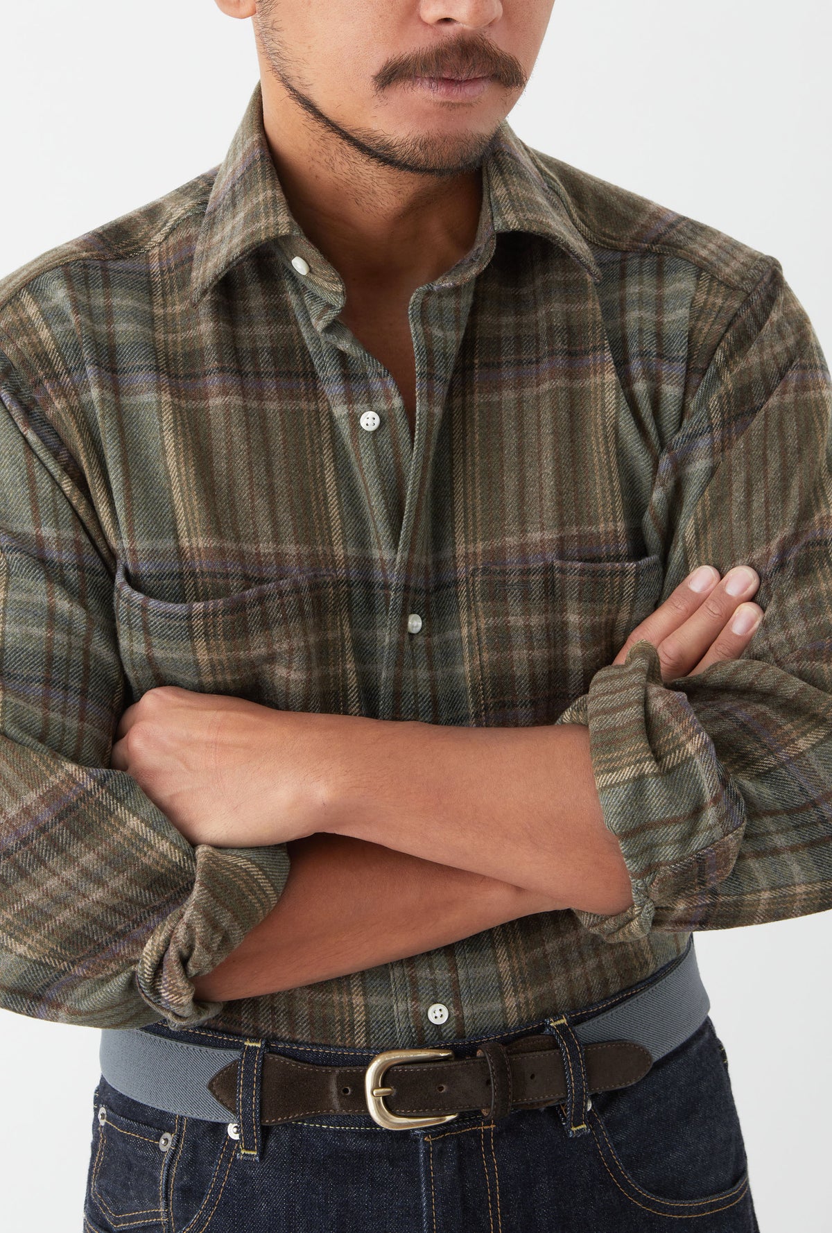 Mechanics Shirt Wool Olive Wheat Rust Check
