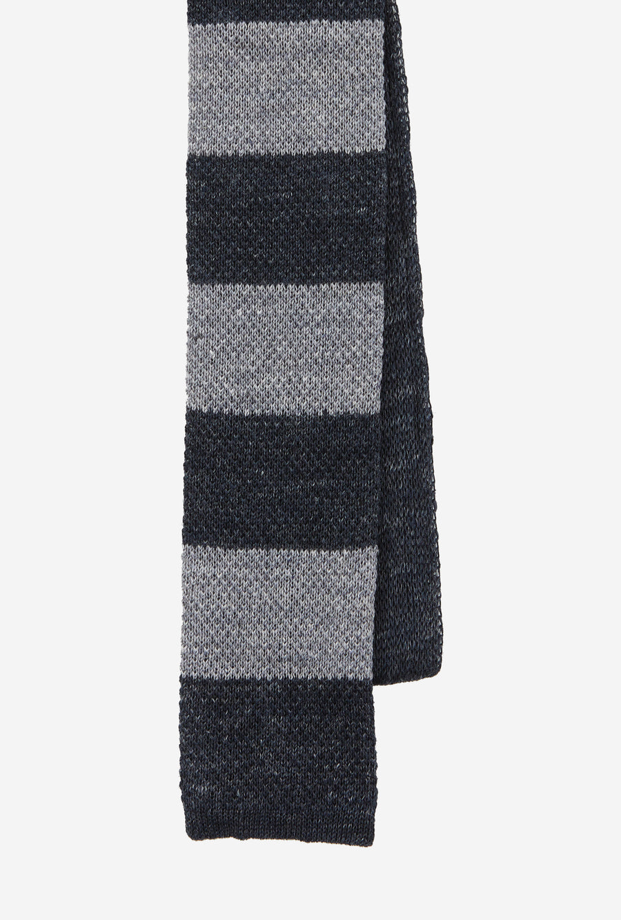 Knit Tie Linen Ink Grey Stripe