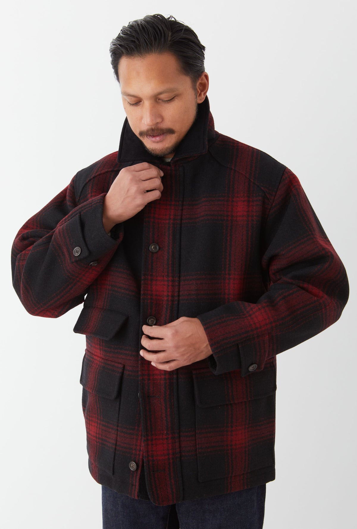 Creek Jacket Wool Red Black Buffalo Check