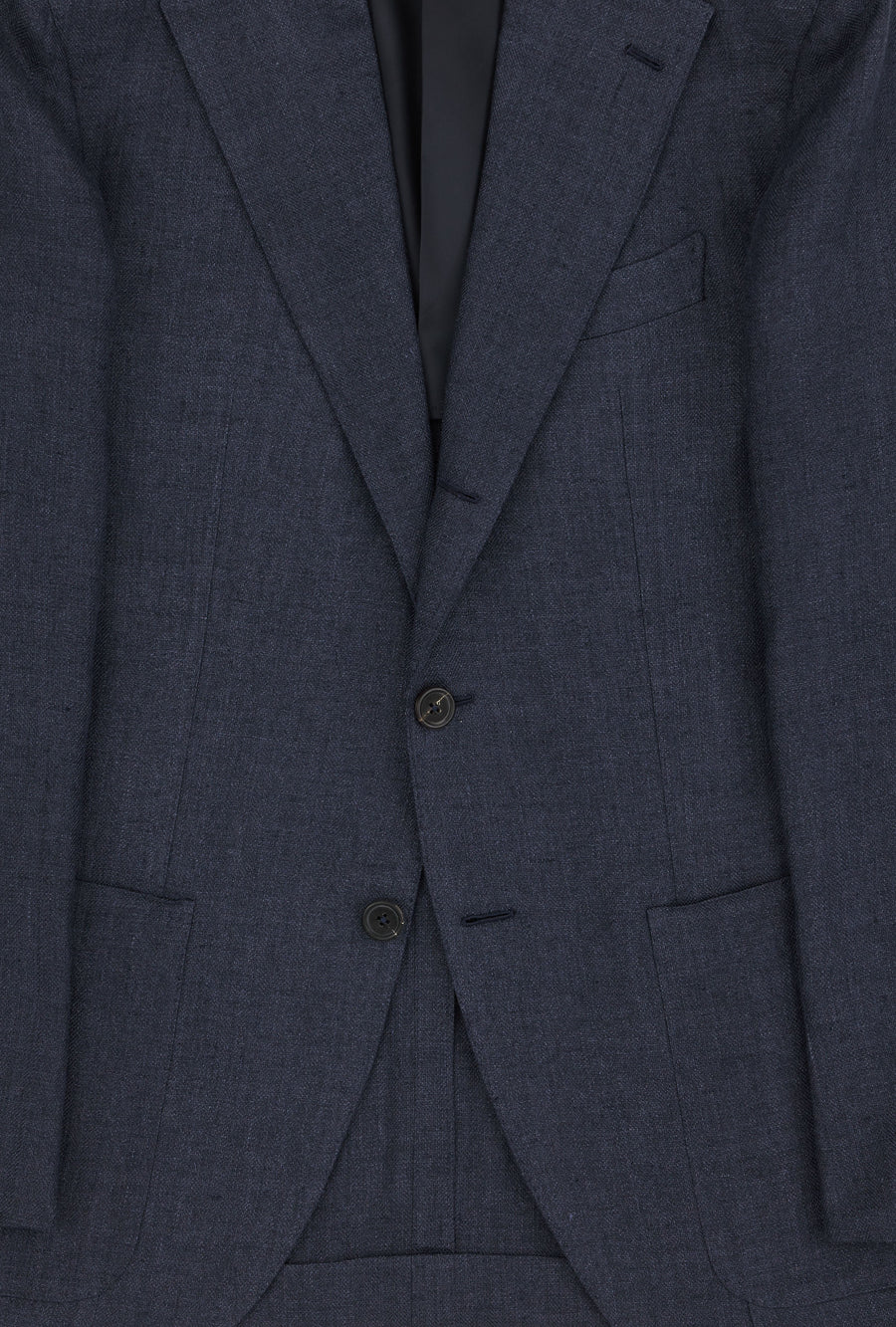 Sport Jacket Silk-Linen Navy Herringbone