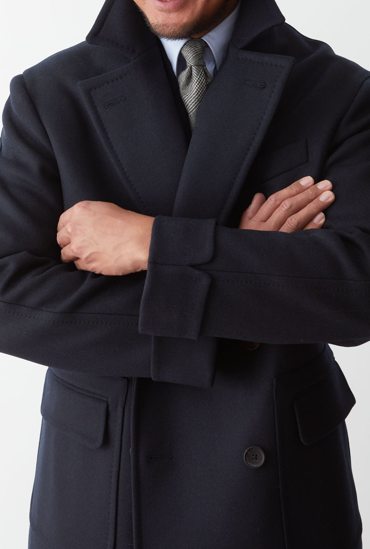 Double Breasted Martingala Coat Navy