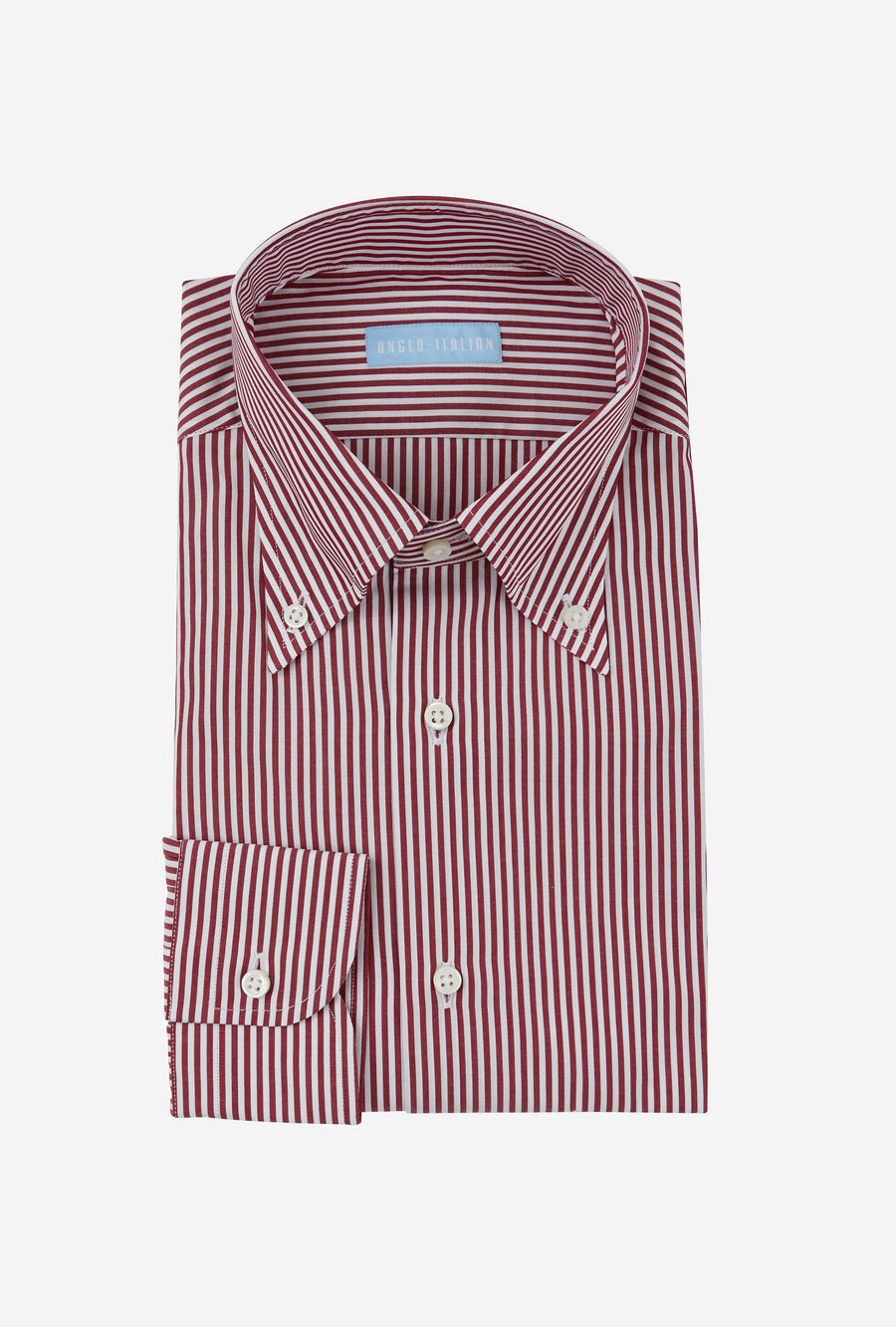 Button Down Cotton Poplin Shirt Red Stripe