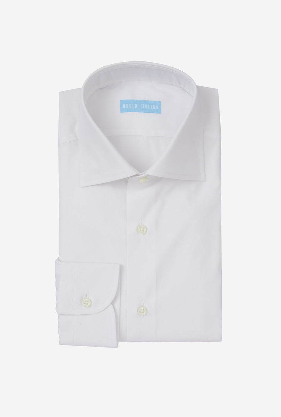 Spread Collar Shirt Cotton Poplin White