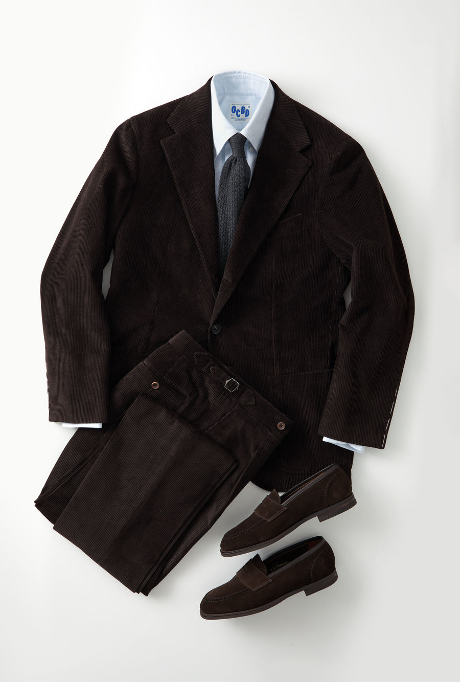 Suit Single Breasted Brown Corduroy