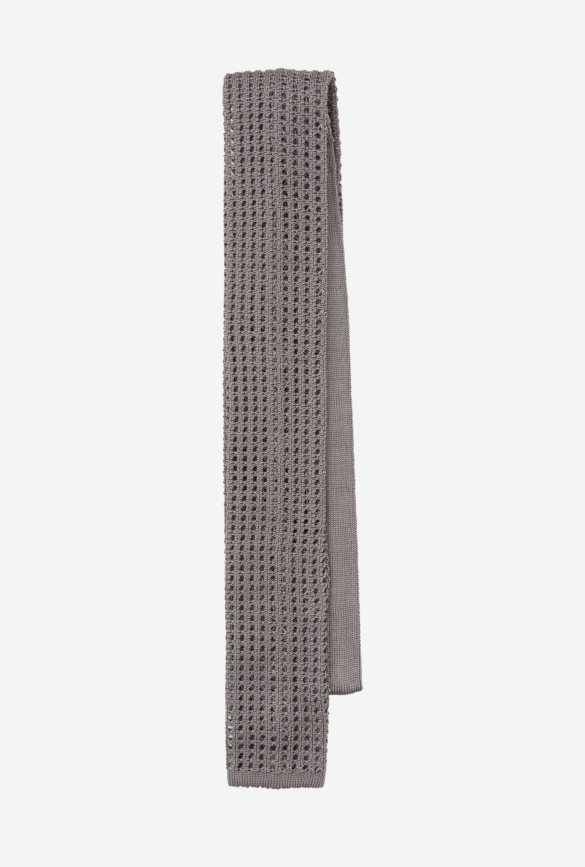 Knit Tie Silk Smoke Grey