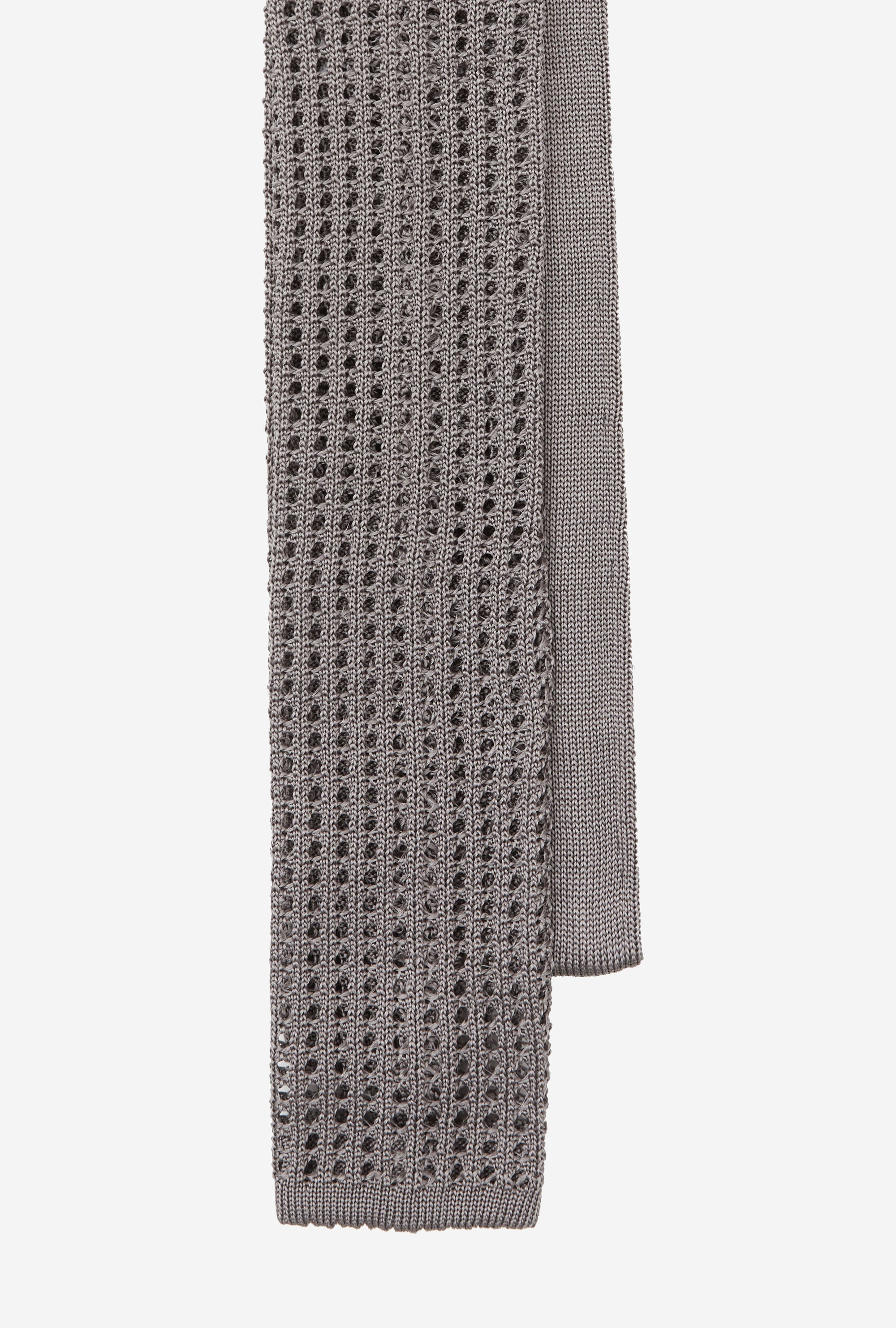 Knit Tie Silk Smoke Grey