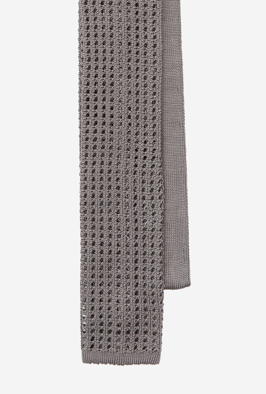 Knit Tie Silk Smoke Grey