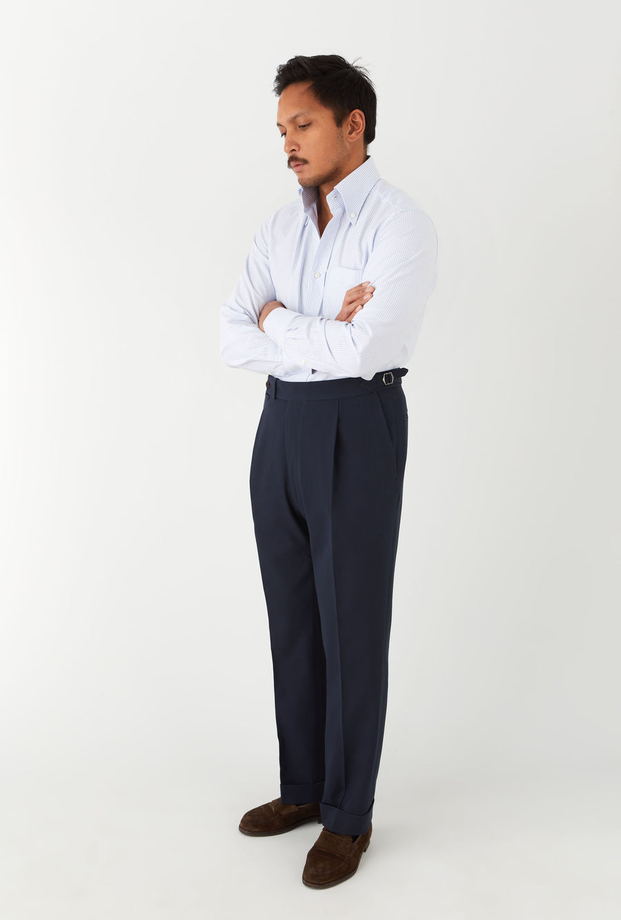 Pleated Chino Navy