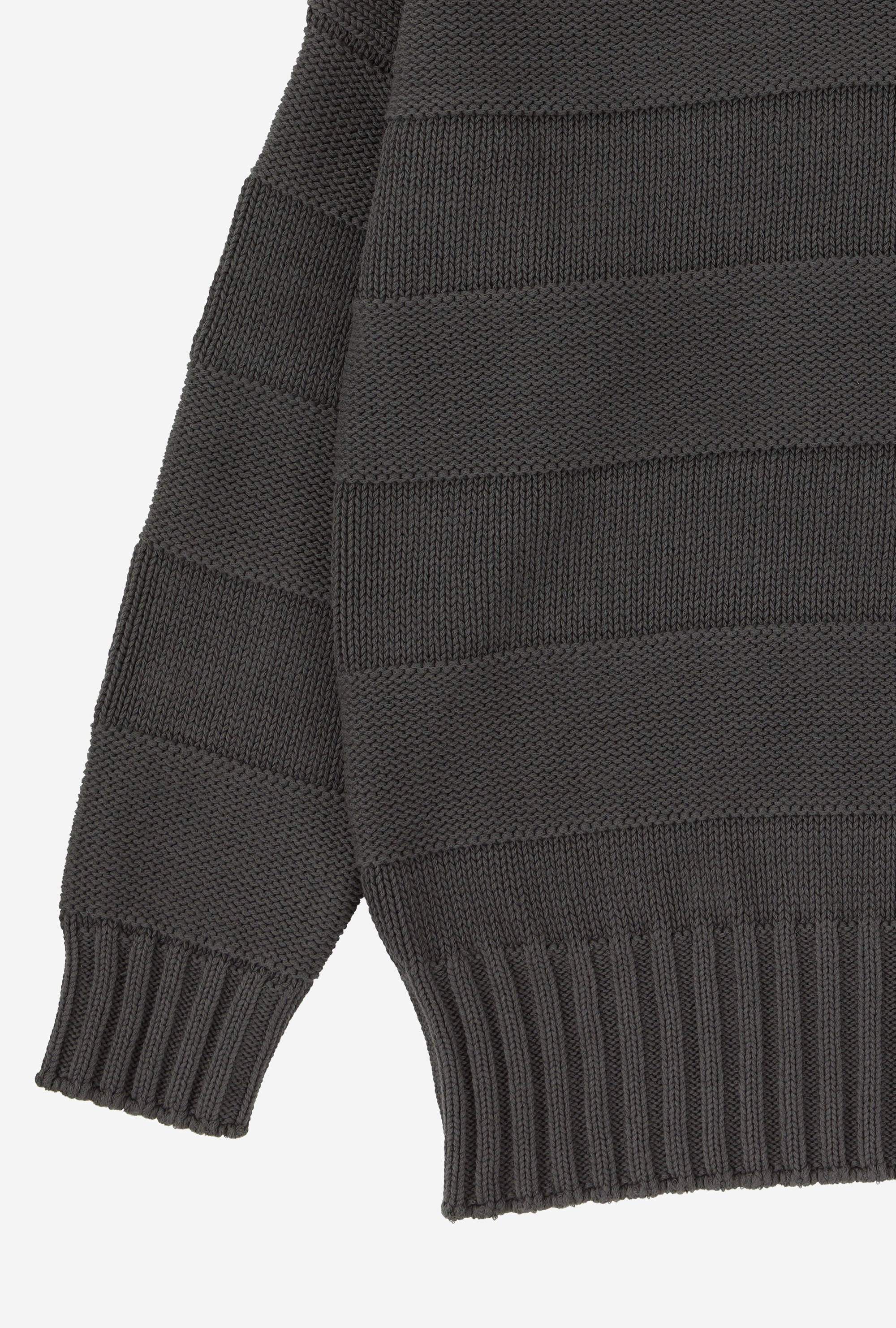 Mockneck Heavy Cotton Steel Stripe