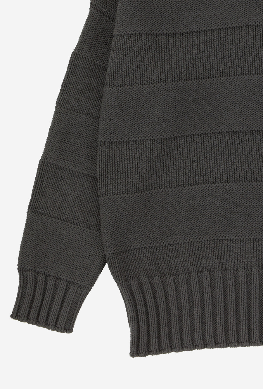 Mockneck Heavy Cotton Steel Stripe
