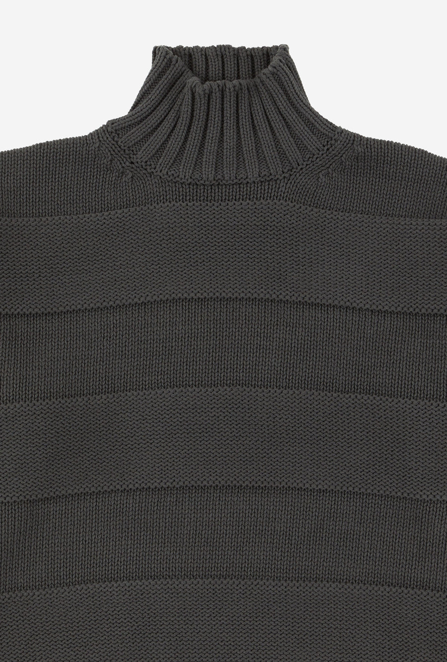 Mockneck Heavy Cotton Steel Stripe