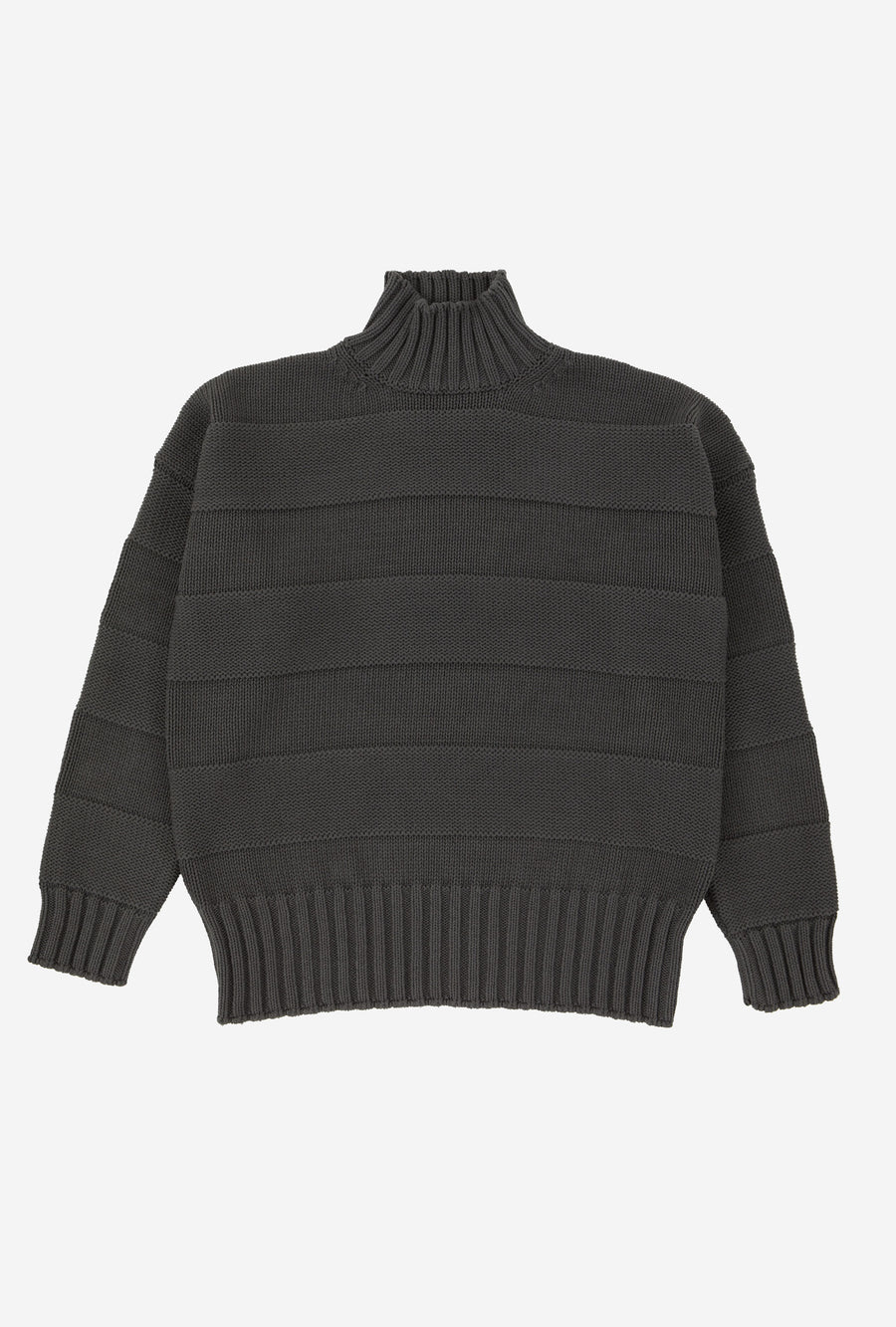 Mockneck Heavy Cotton Steel Stripe