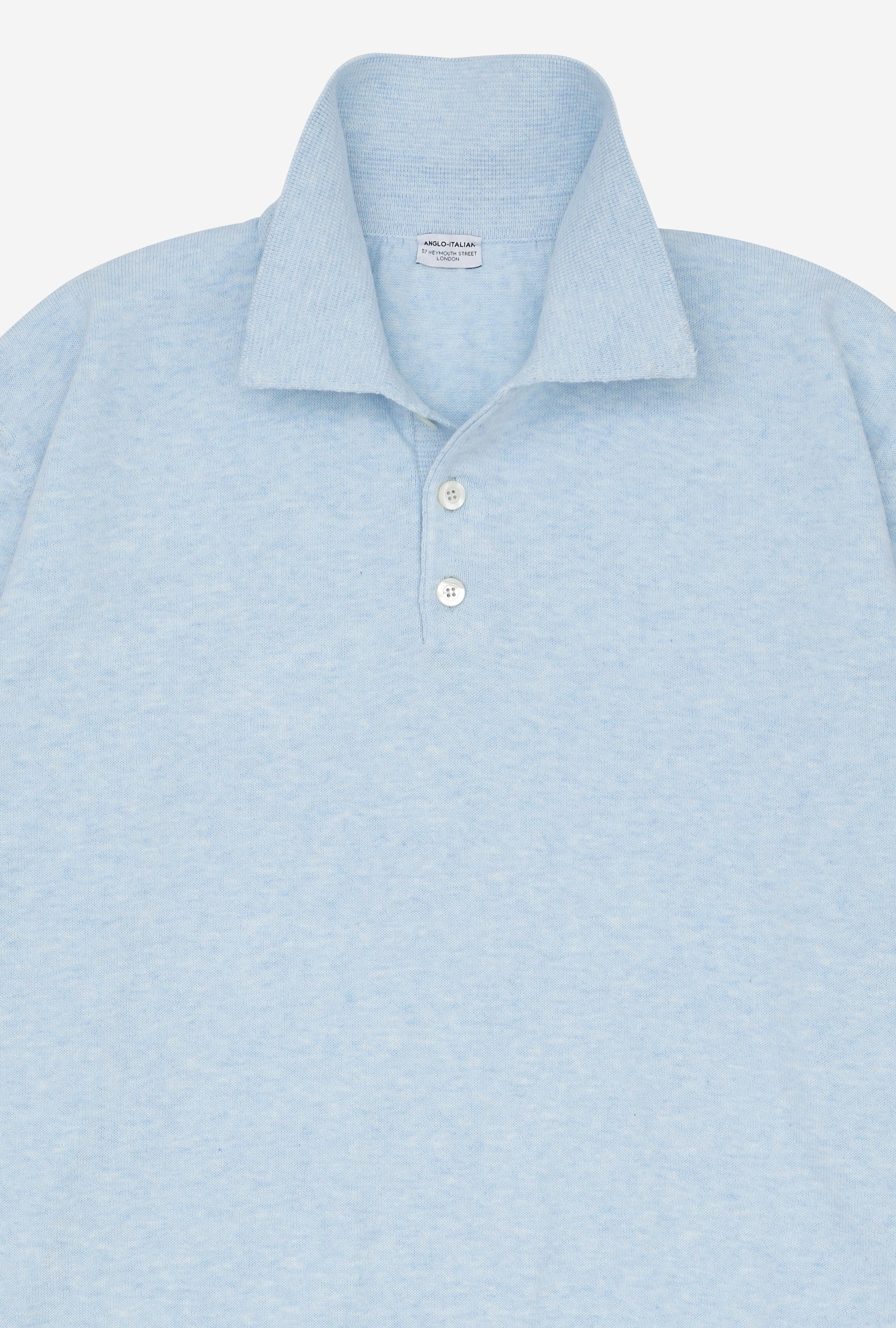 Knitted Polo Cotton Sky Blue