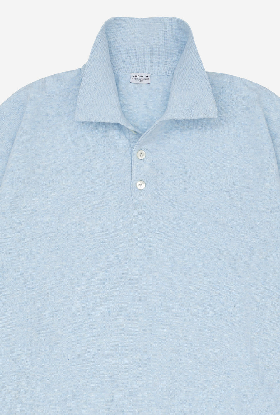 Knitted Polo Cotton Sky Blue