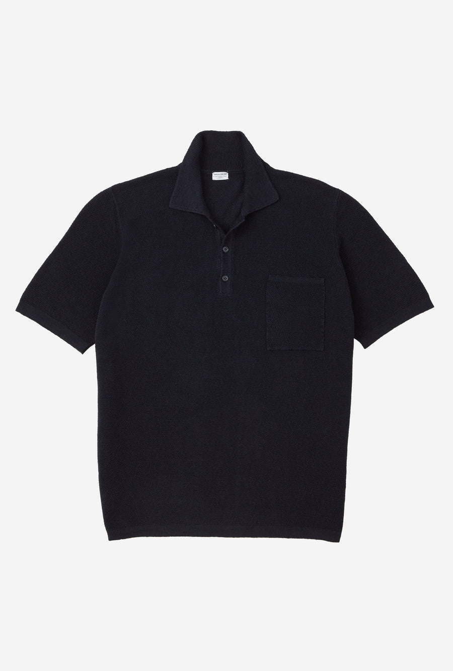 Knitted Polo Cotton Linen Navy