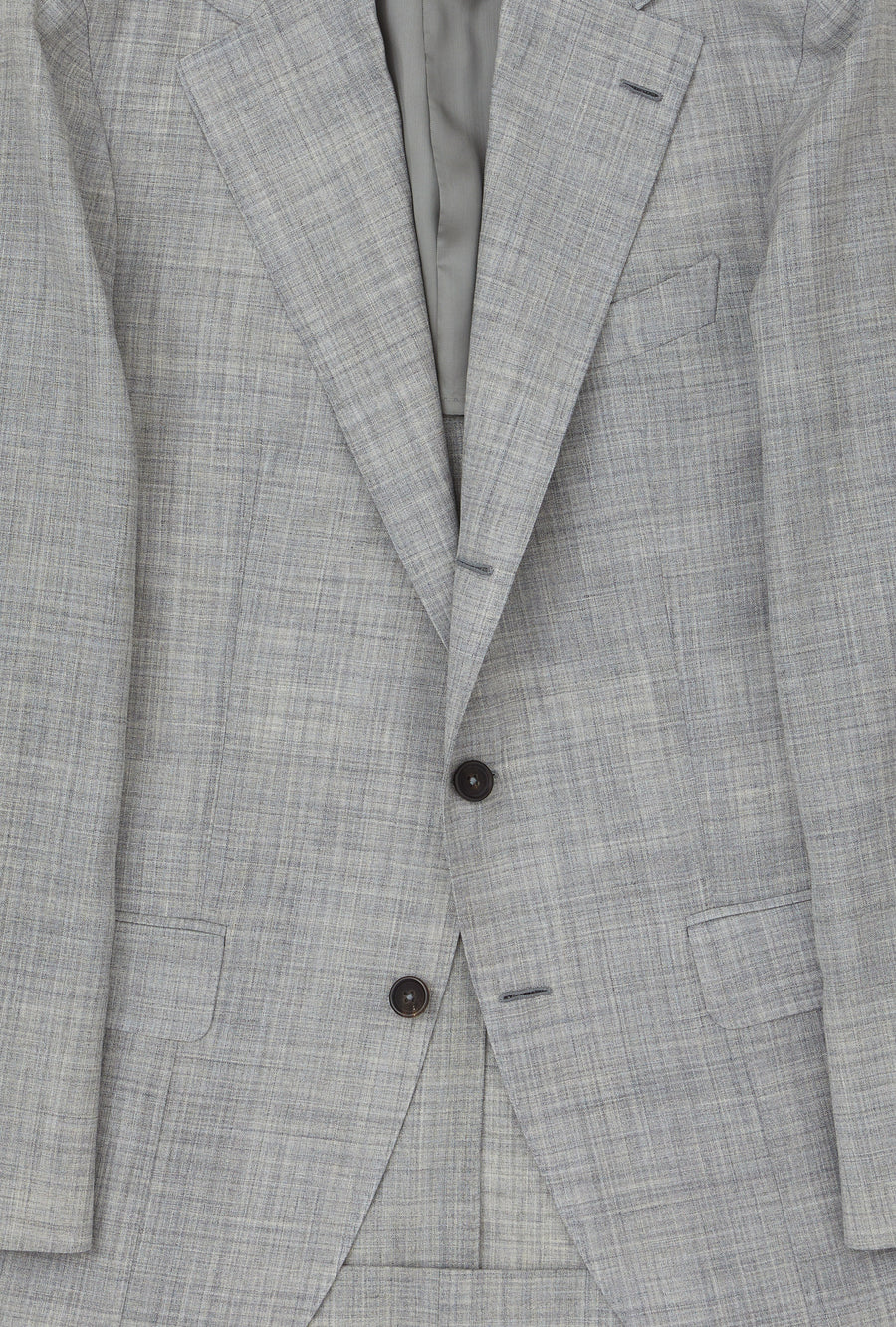 Suit Single Breasted Grey High-Twist Wool-Silk