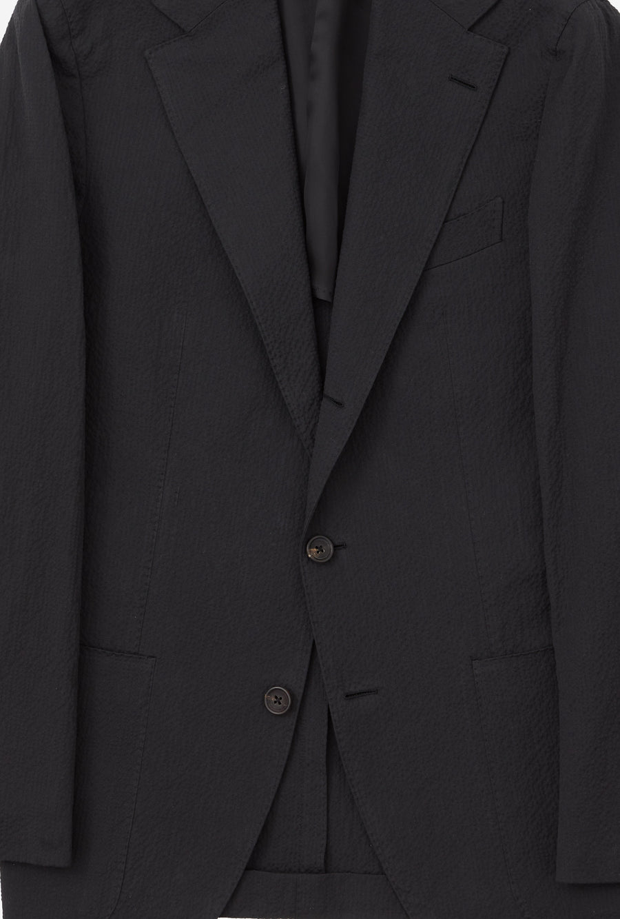 Suit Single Breasted Cotton Seersucker Dark Navy