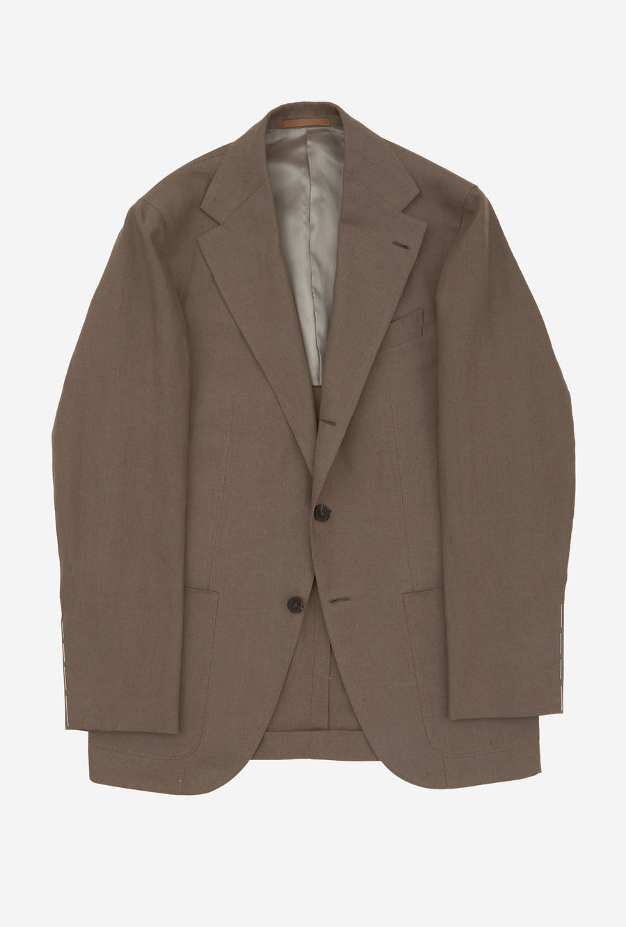 Suit Single Breasted Washed Linen Taupe