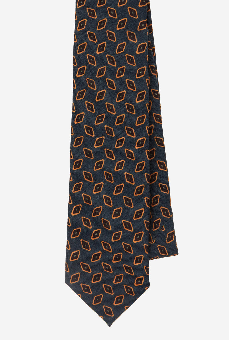 Wool Tie Rhomboid Pine Yellow Brown