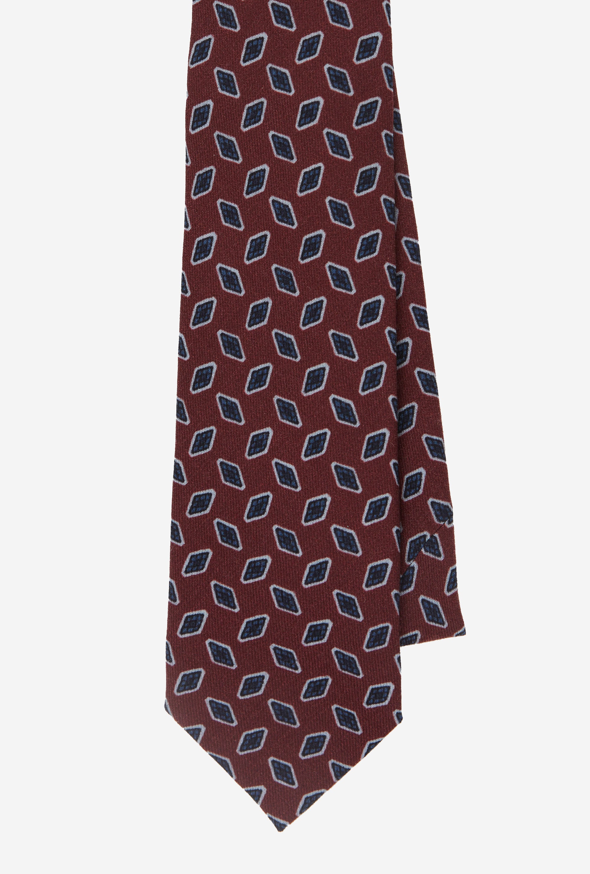 Wool Tie Rhomboid Red Blue Sky