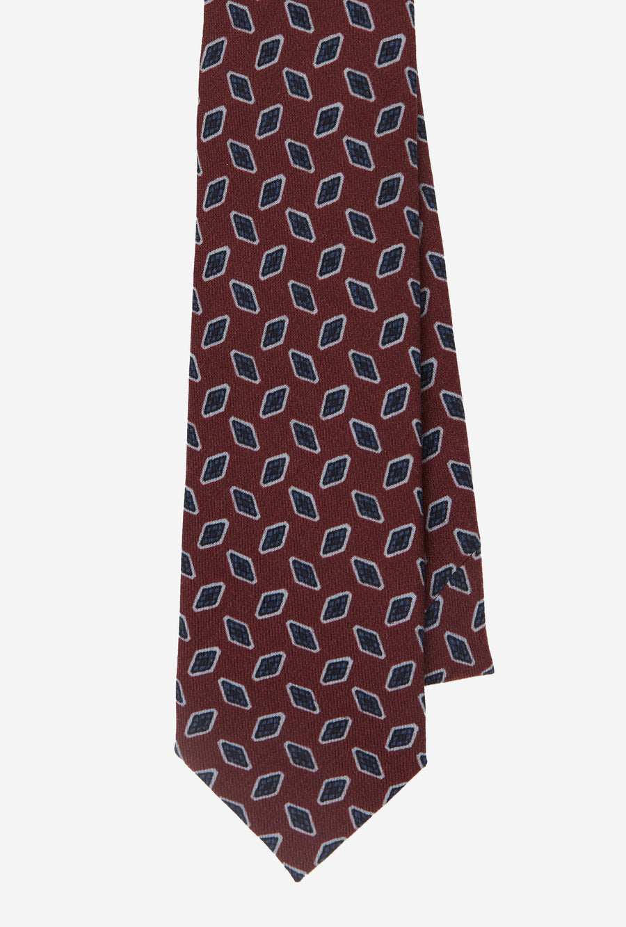 Wool Tie Rhomboid Red Blue Sky