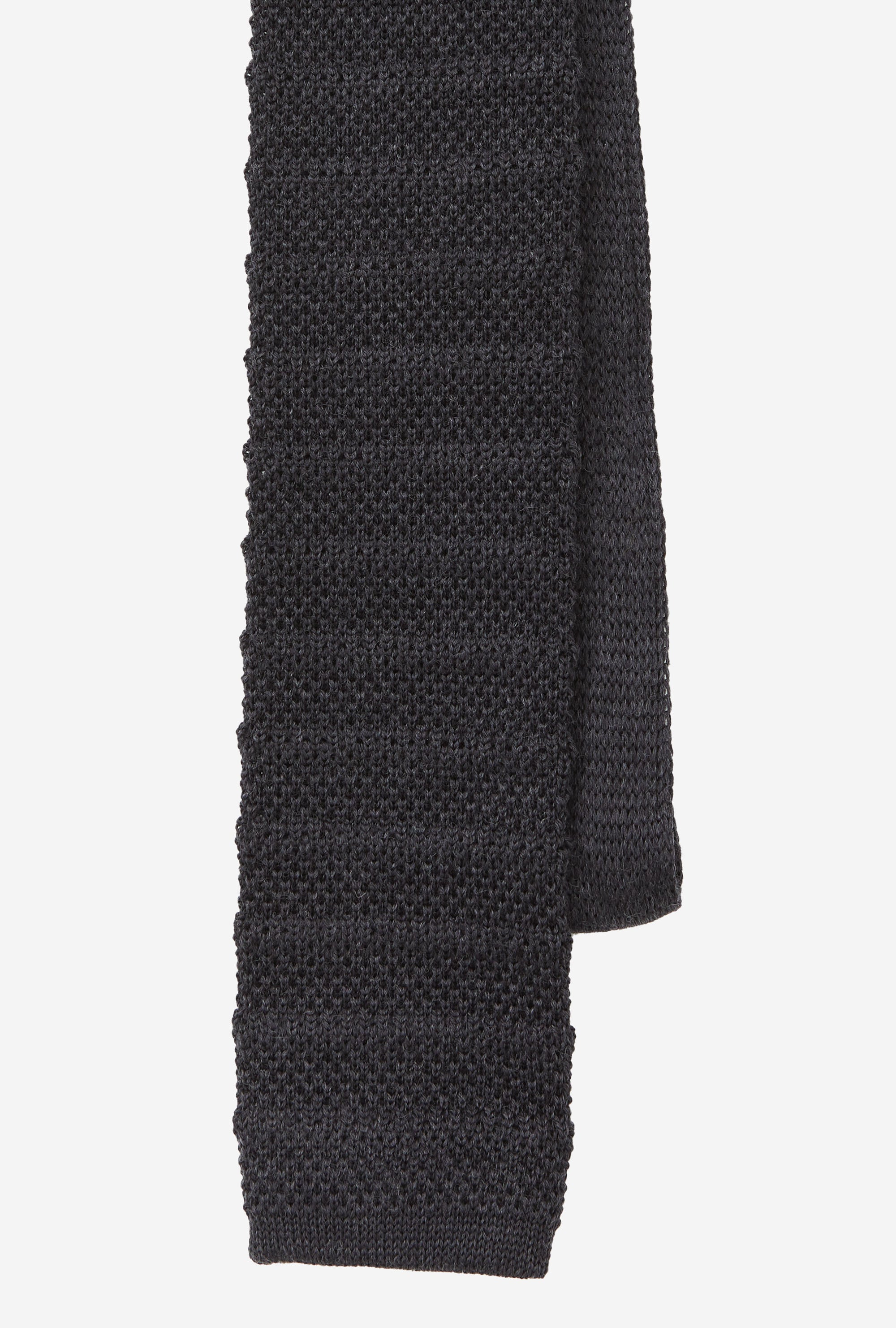 Knit Tie Wool Stripe Charcoal