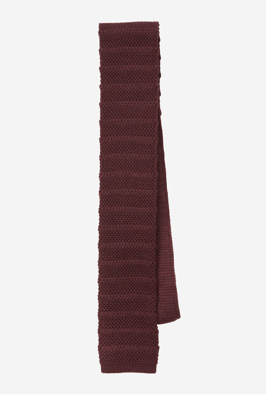 Knit Tie Wool Stripe Maroon
