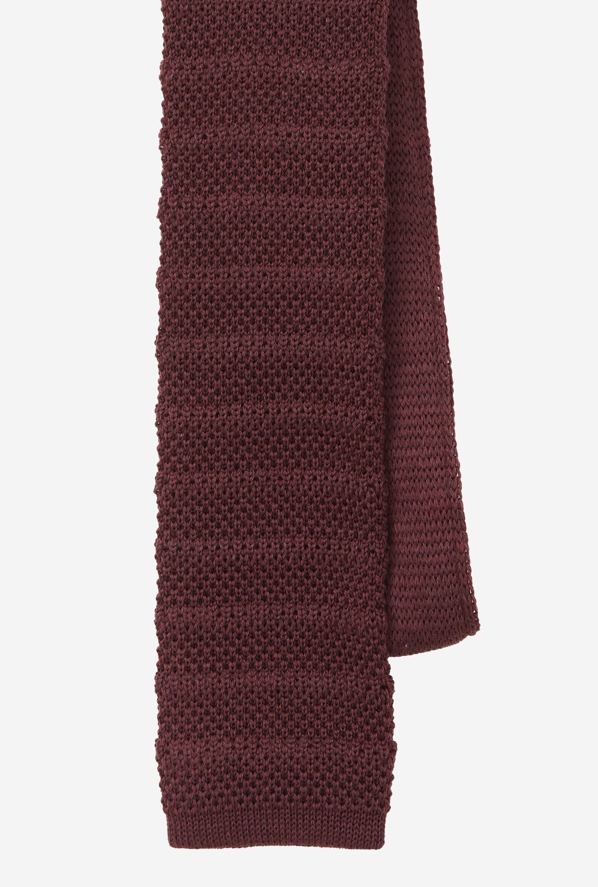 Knit Tie Wool Stripe Maroon