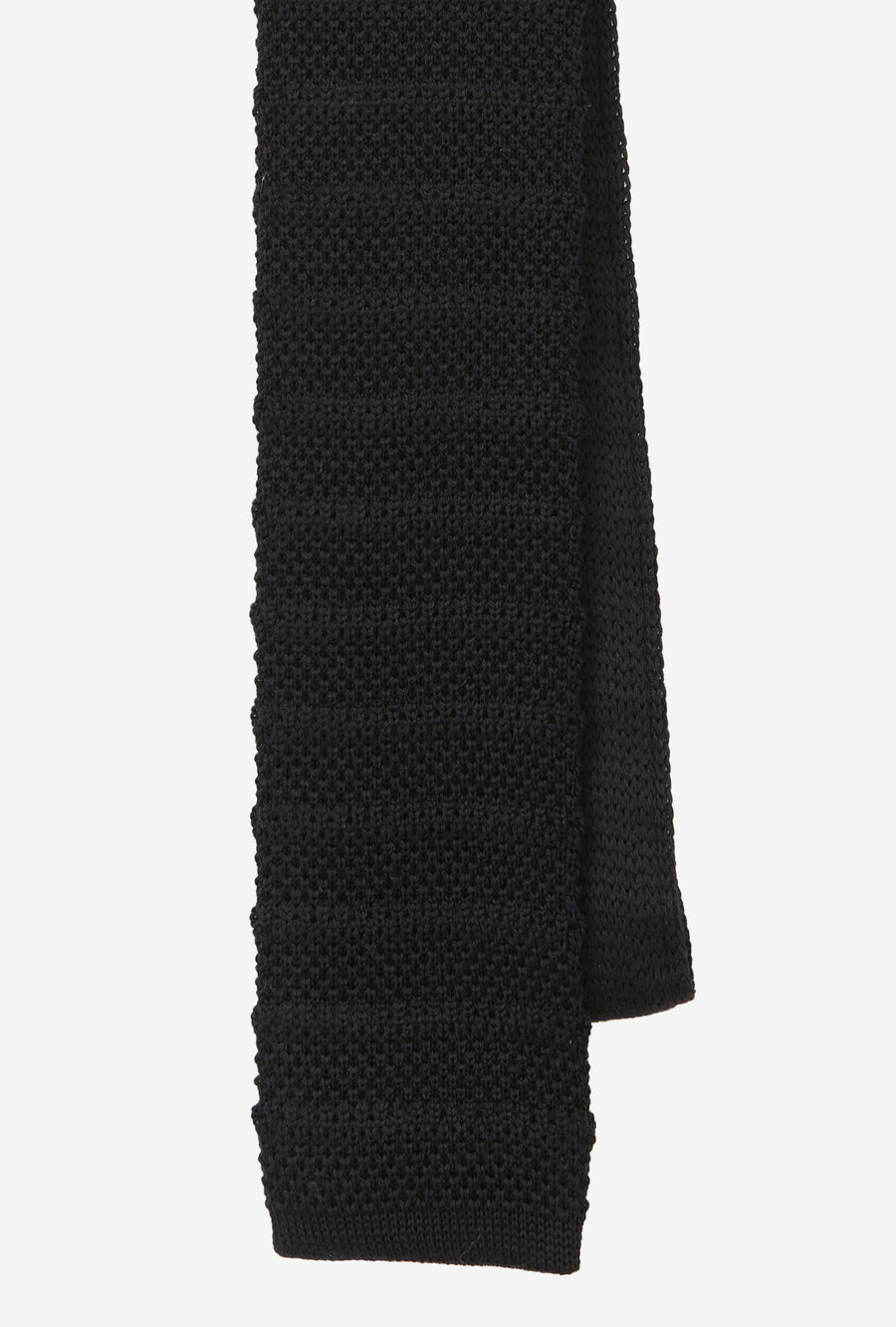Knit Tie Wool Stripe Black