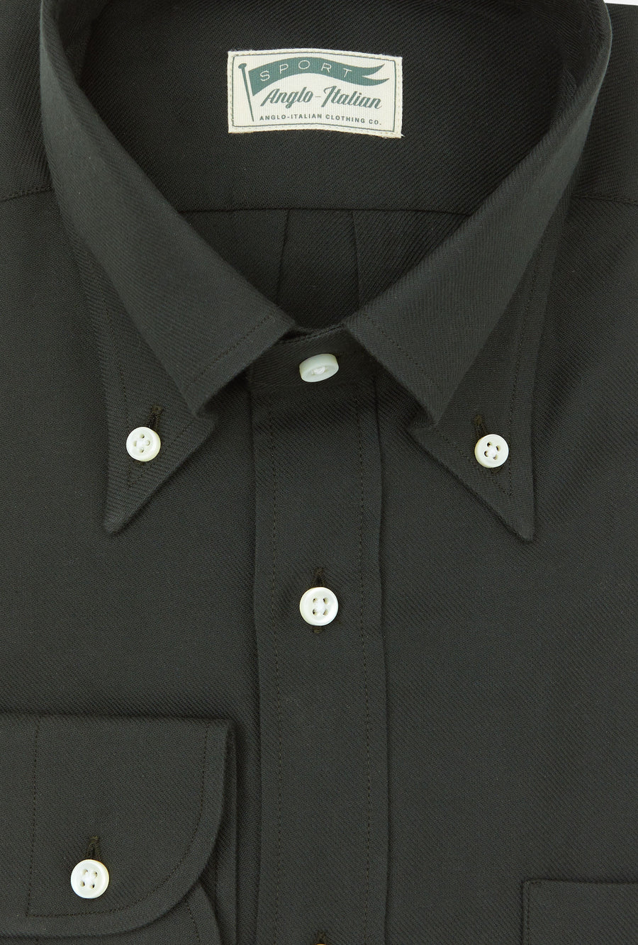 Button Down Sport Shirt Brushed Twill Forest