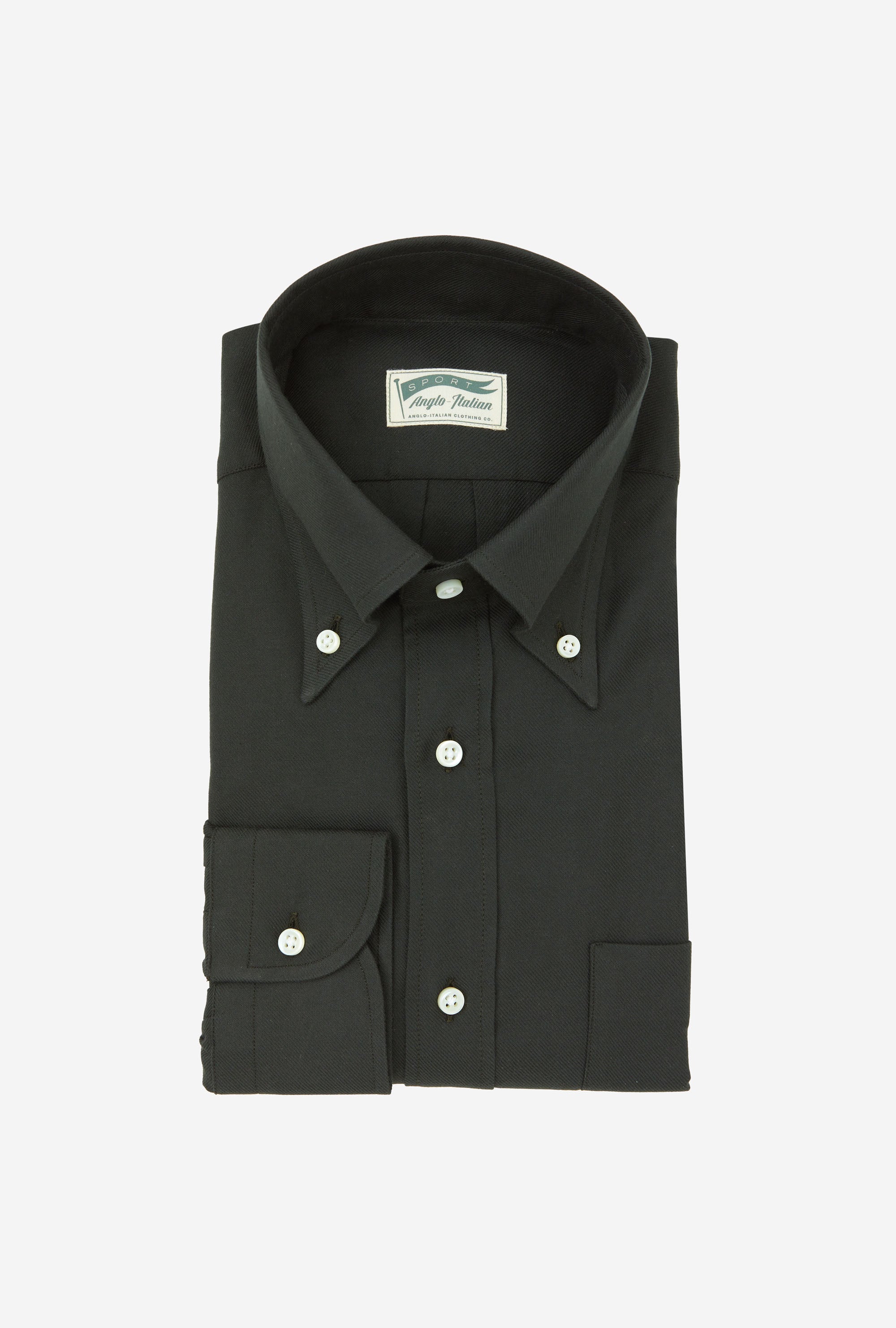 Button Down Sport Shirt Brushed Twill Forest