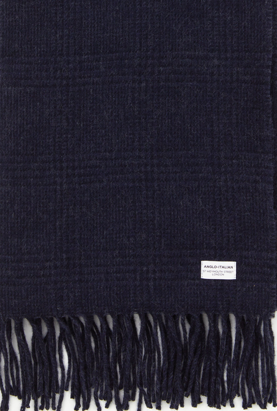 Wool Scarf Navy Glen Plaid