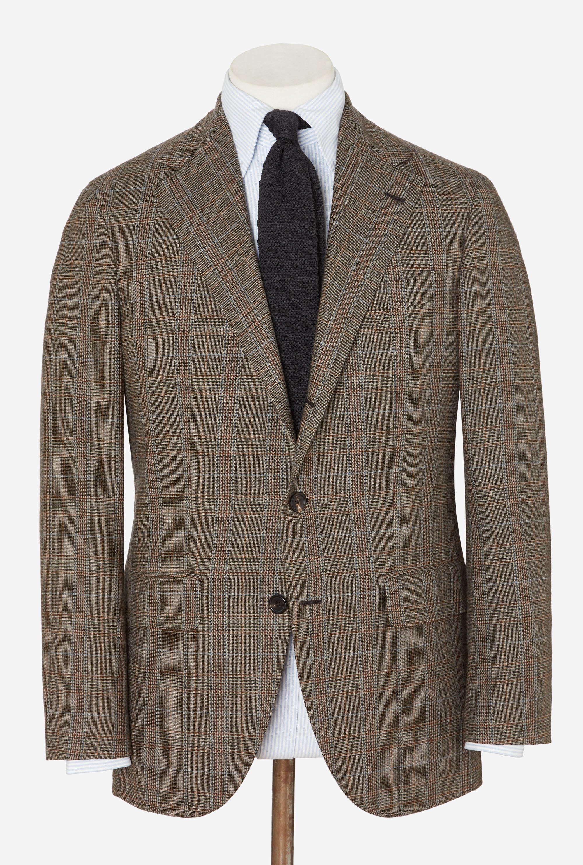 Suit Single Breasted Sand Glen Plaid Multi Overcheck