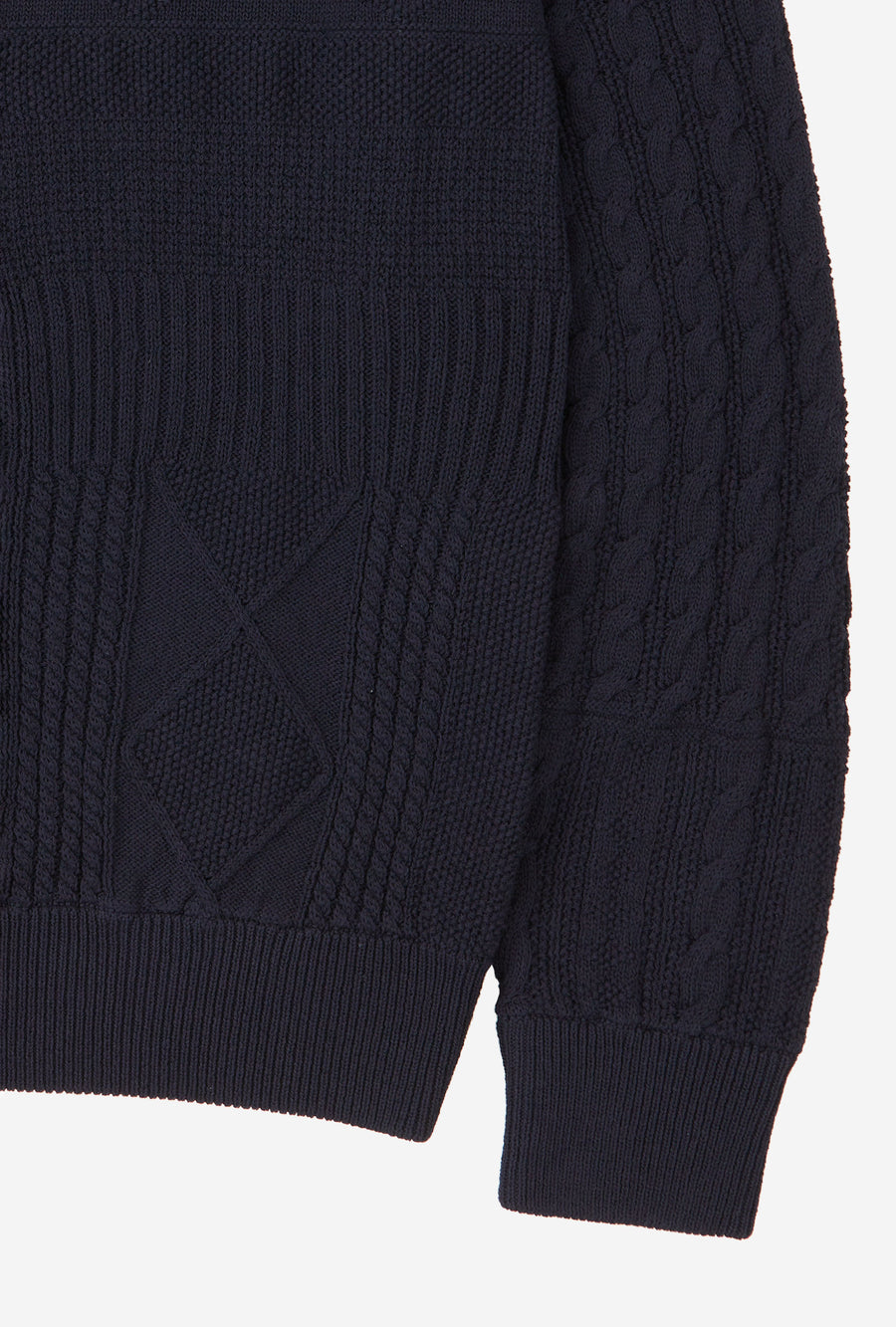 Crewneck Heavy Cotton Navy Patchwork