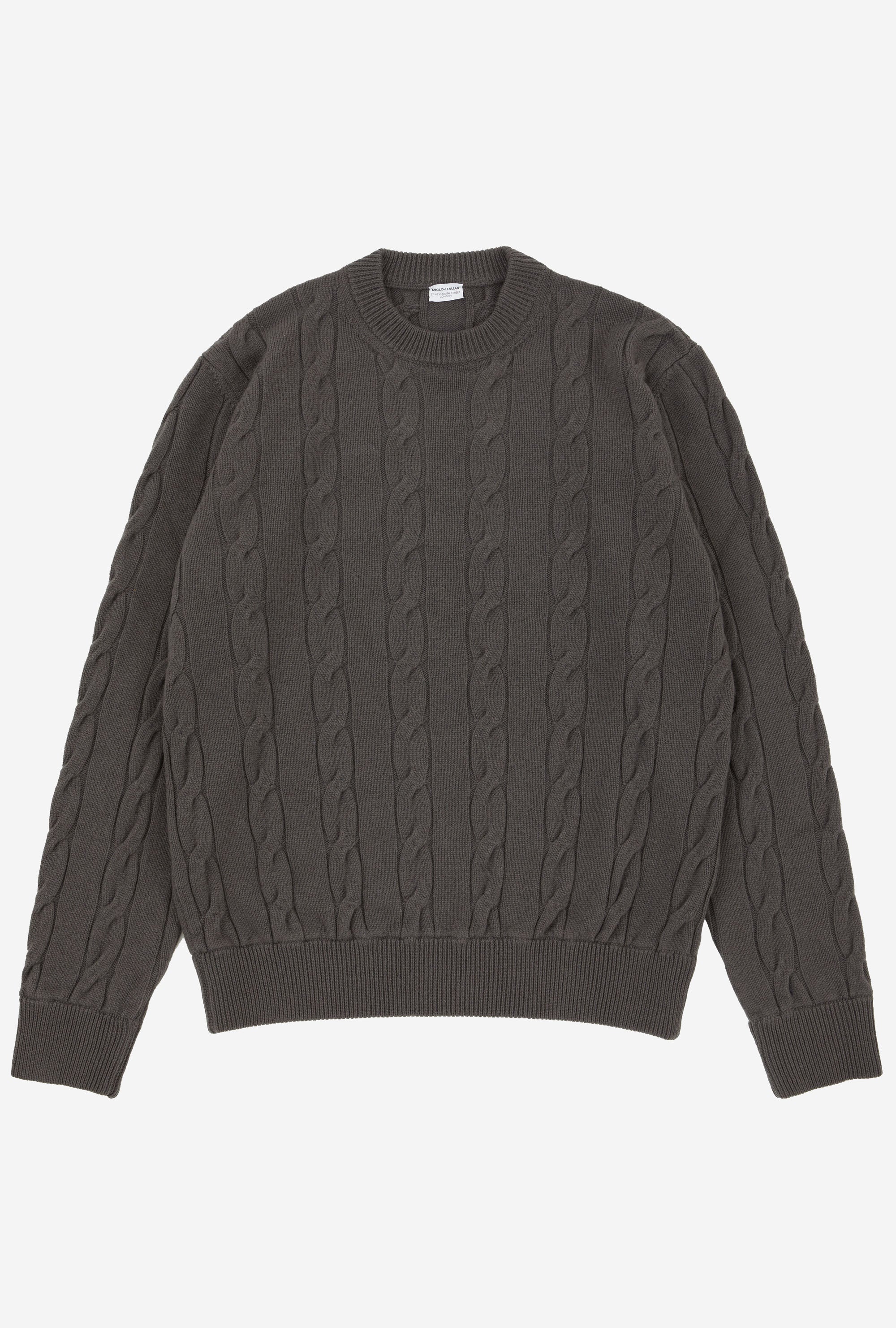 Cableknit Wool-Cashmere Putty