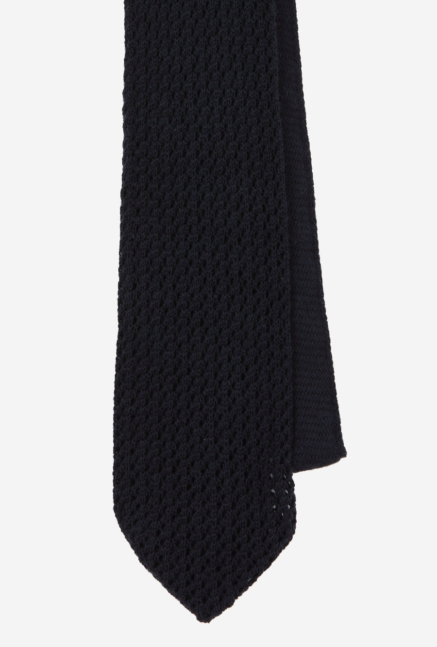 Tie Wool-Cashmere Mesh Navy