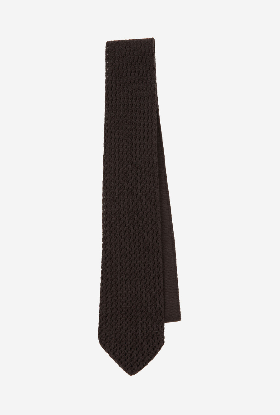 Tie Wool-Cashmere Mesh Brown